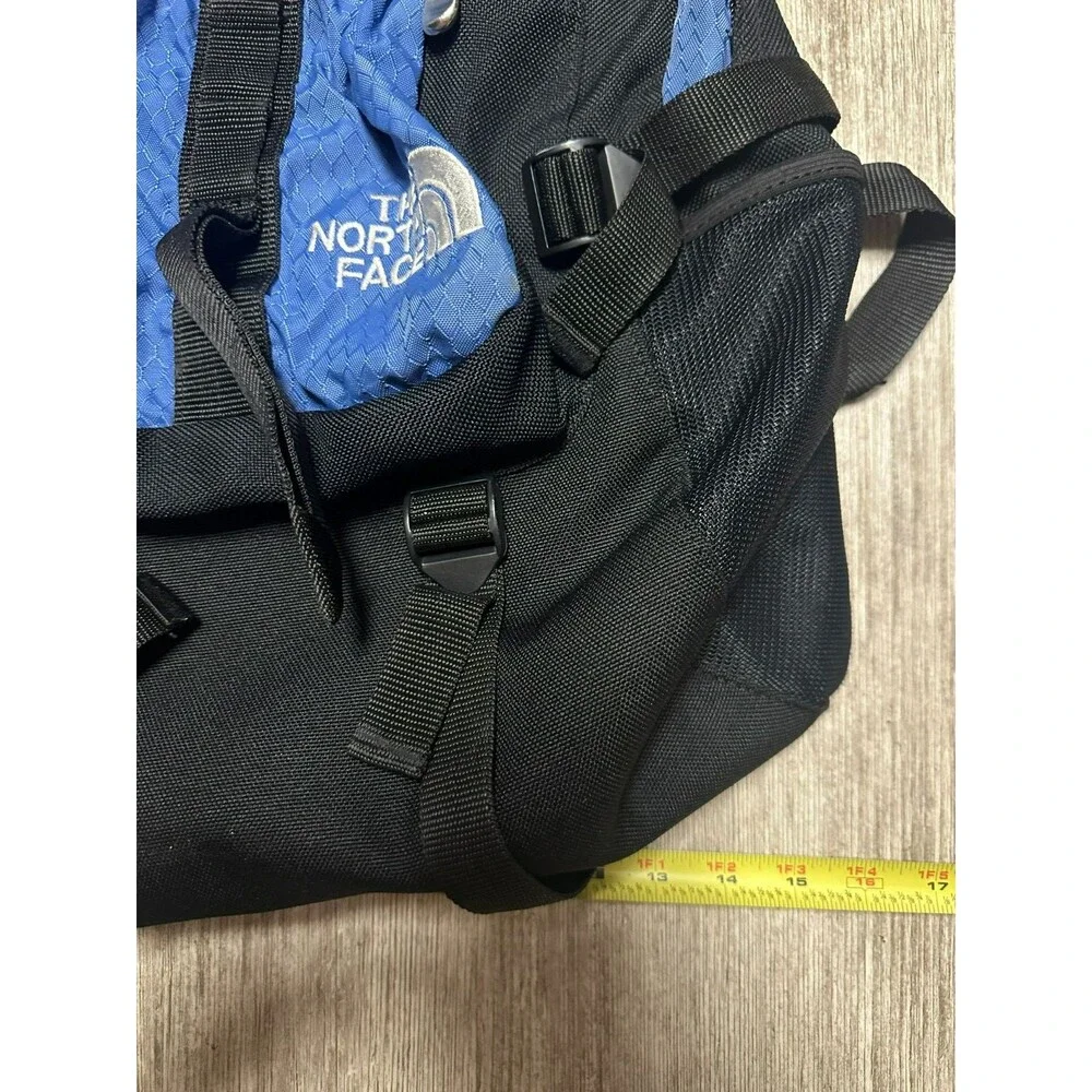 The North Face Backpack Blue Black Y2K 90's Daypack Hiking